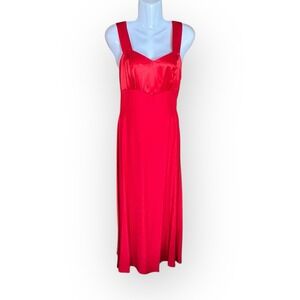 VTG Nadine Cherry Red Gown Dress Juniors‎ Sz 7  Glam Gothic Mermaid Retro Bow